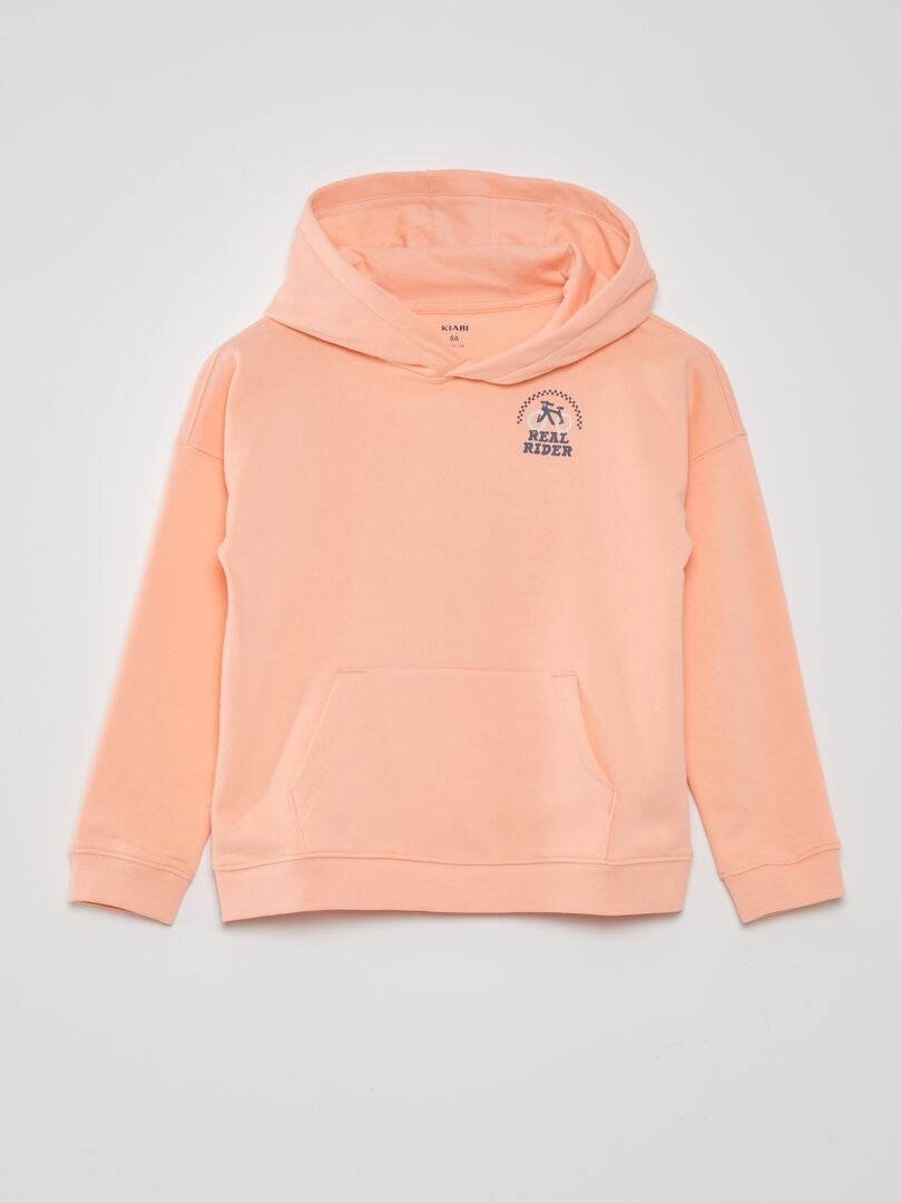 Ruimvallende hoodie met kangoeroezak - ORANJE