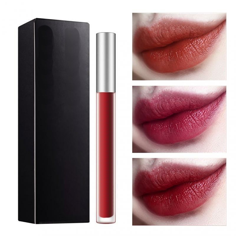 1 gloss à lèvres velouté hydratant longue tenue, fini mat aérien, teinte rouge sexy et brillante, maquillage des lèvres, cosmétique TSLM1