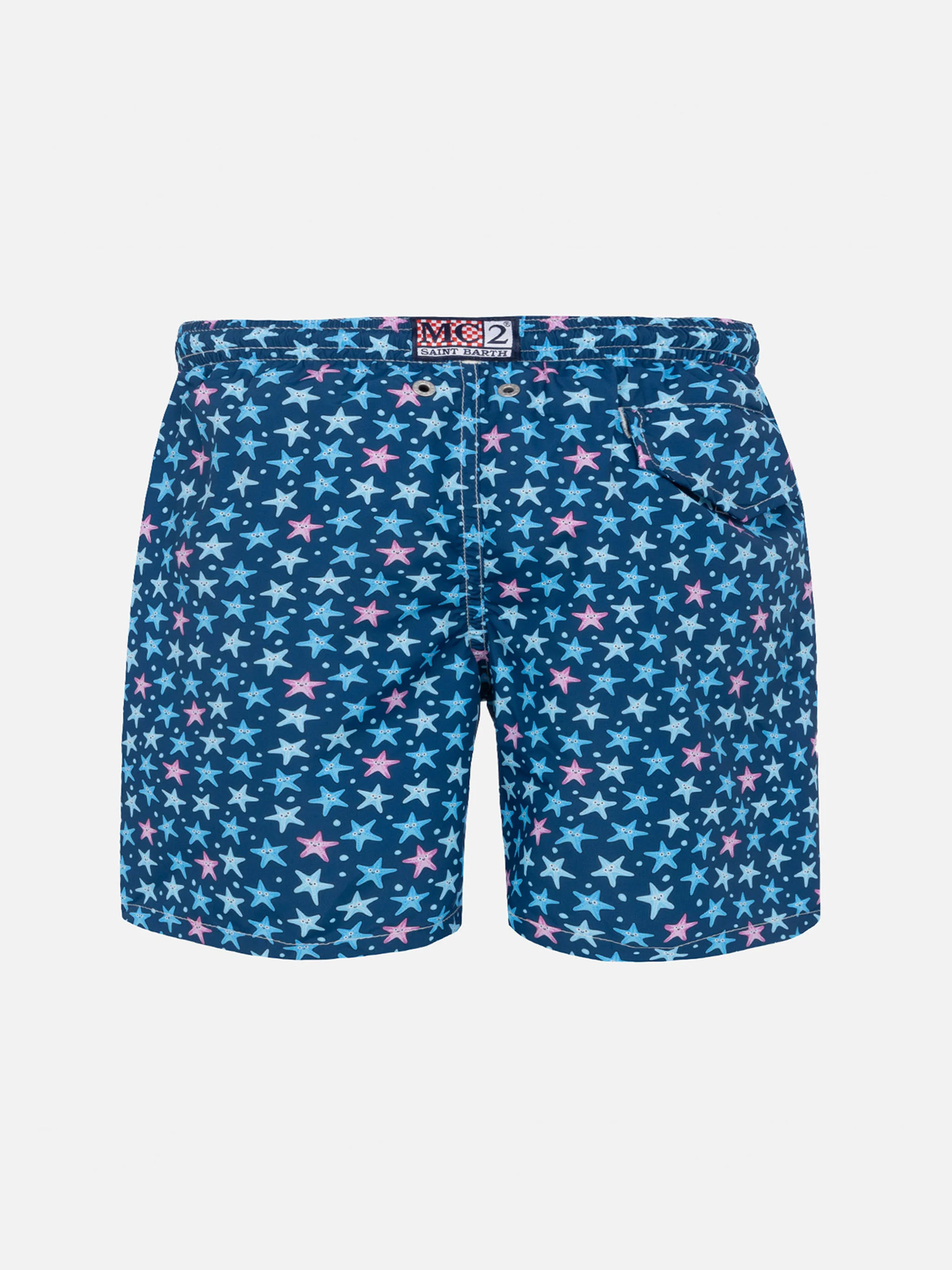 Costume da bagno da bambino in tessuto leggero Jean Lighting con stamp