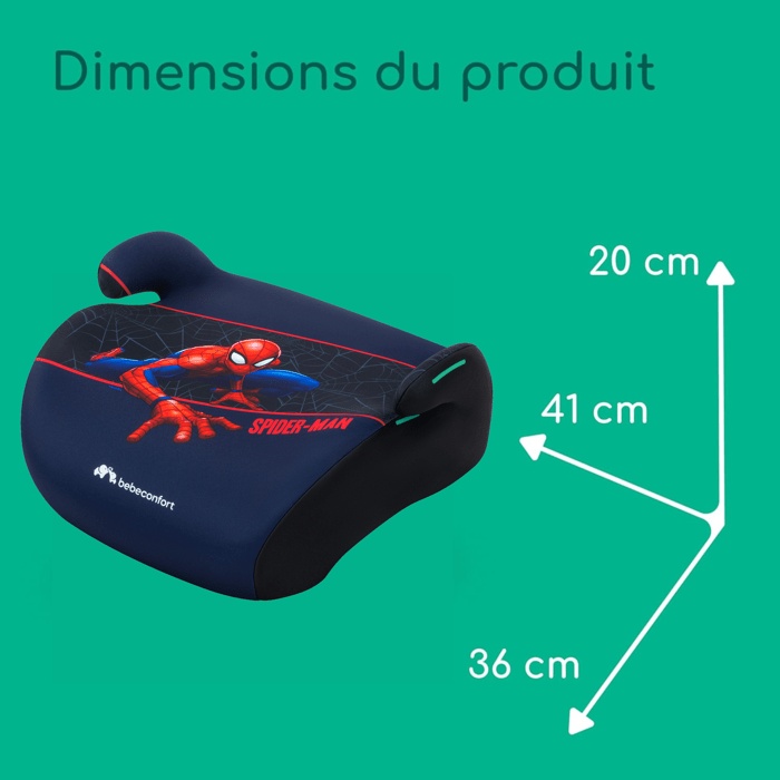 Seggiolino auto Bebeconfort DISNEY© Manga i-Safe, rialzo per bambini dai 6 ai 12 anni, altezza 128-150 cm, peso 22-36 kg, leggero, con cintura di sicurezza, autentico Spiderman