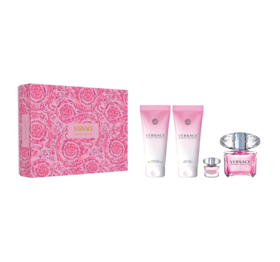 Versace Bright Crystal woda toaletowa spray 90 ml   5 ml   żel pod prysznic 100 ml   balsam do ciała 100 ml