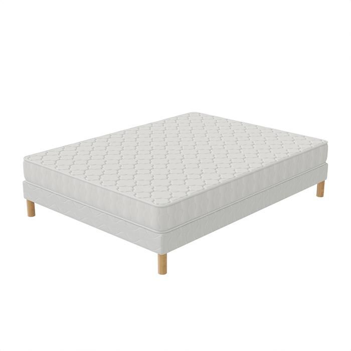 COMFORT+ bed base + mattress 140x200 cm, height 17 cm, polyurethane foam, balanced comfort, 4 legs included.