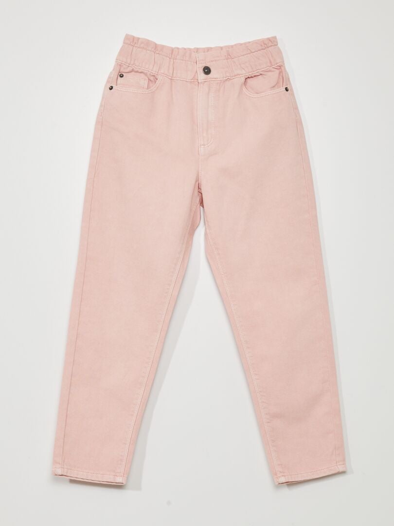 Pantalones vaqueros de cintura alta estilo paper bag - ROSA