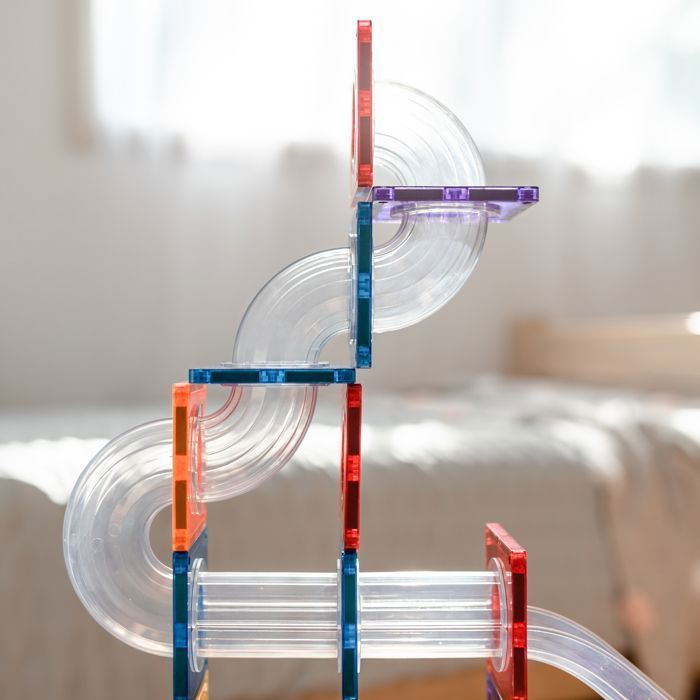CONNETIX Bouwset Magnetische Regenboog Balbaan Tegels, 92 stuks