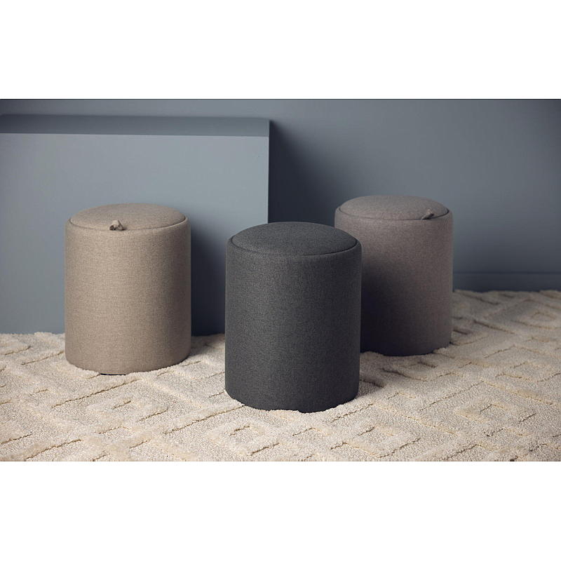 Vie Home Sittpuff med förvaring ø 34x40 cm mörkgrå
