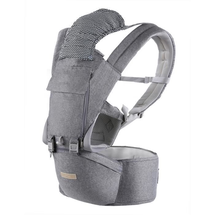 Canguru multifuncional 6 em 1 com assento de quadril, ideal para bebês de 3 a 36 meses, com tamanho ajustável para caminhadas e compras.