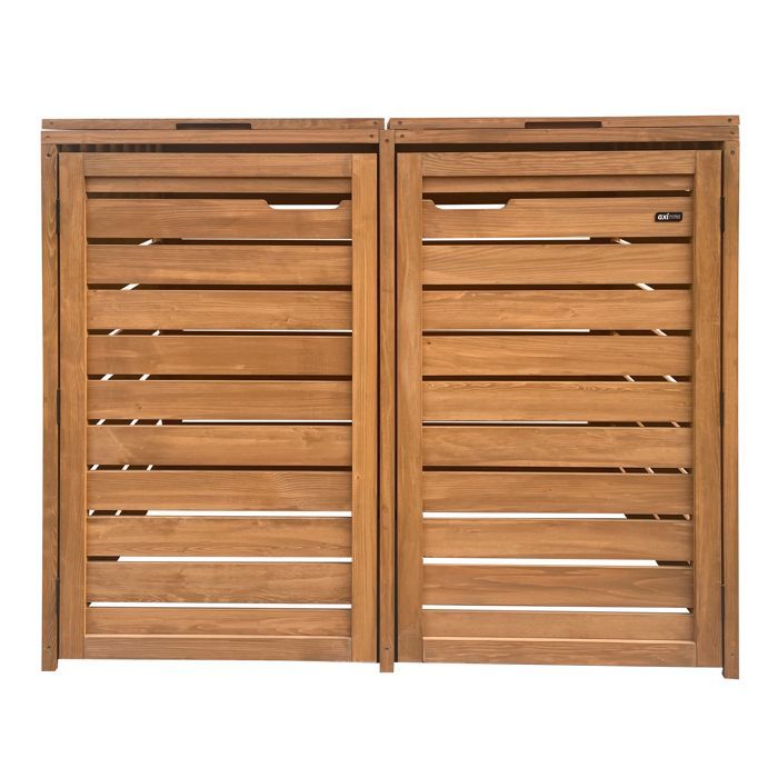 Refugio para contenedores de madera AXI Lex Brown - Recinto para 2 contenedores - Máx. 240L - Refugio para contenedores de exterior con excelente