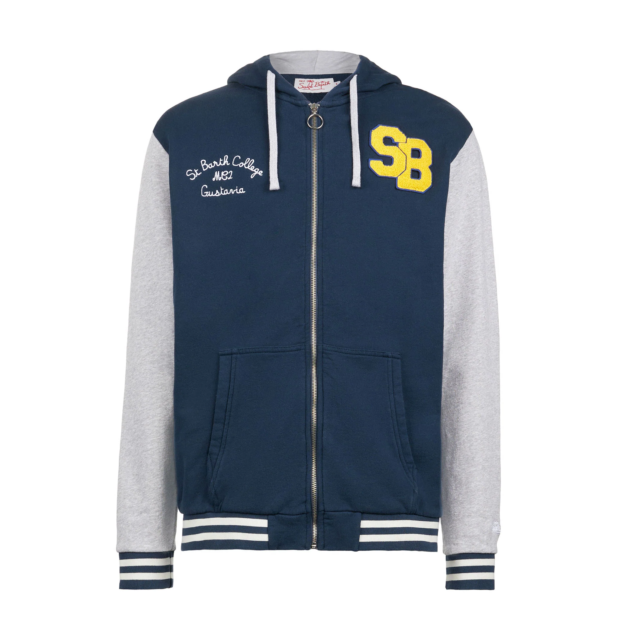 Herensweatshirt van katoen met patches en borduurwerk