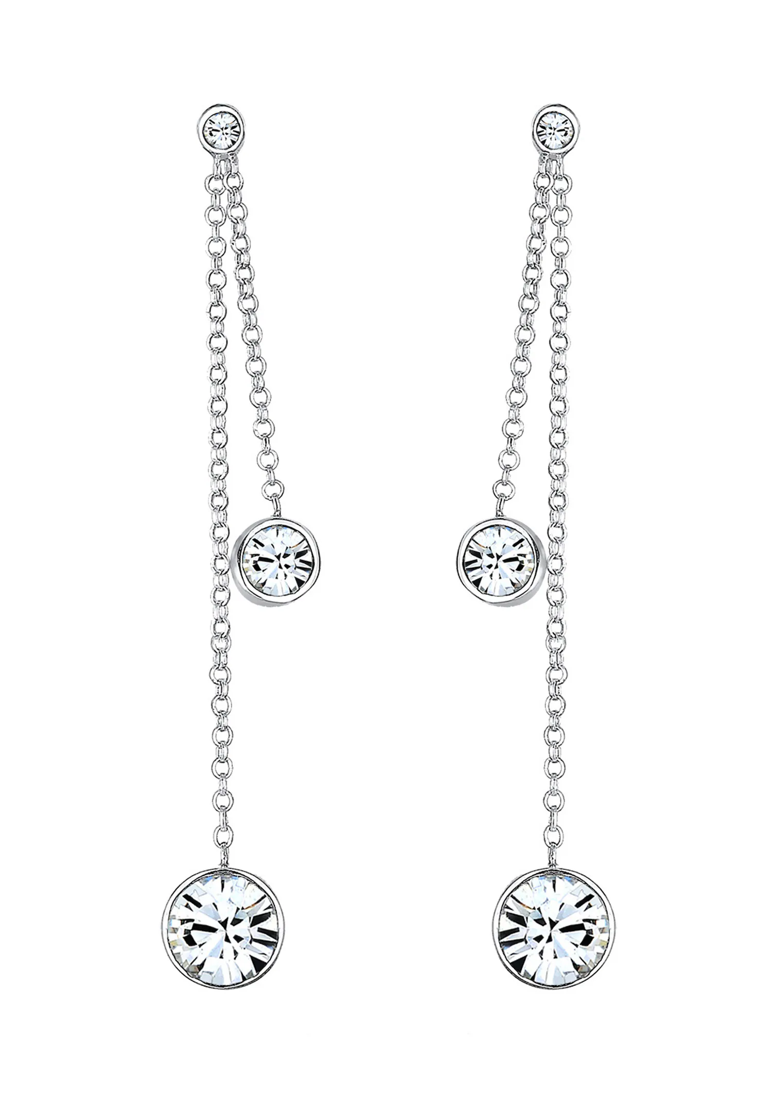 Elli Femmes pendentif d'oreilles filigrane élégant avec cristaux en argent sterling 925