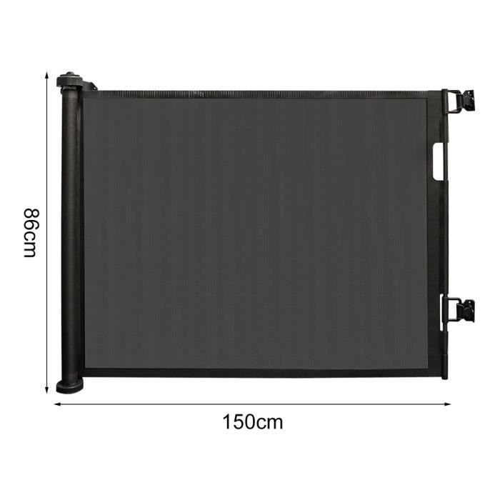 Barrera de seguridad retráctil de ABS - Negra - YIPEEMA - 150*86 cm - Bebé - Unisex