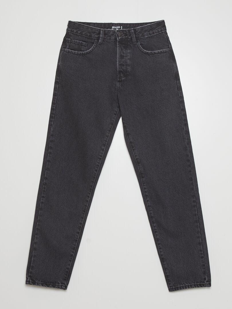 Calça jeans reta - CINZA