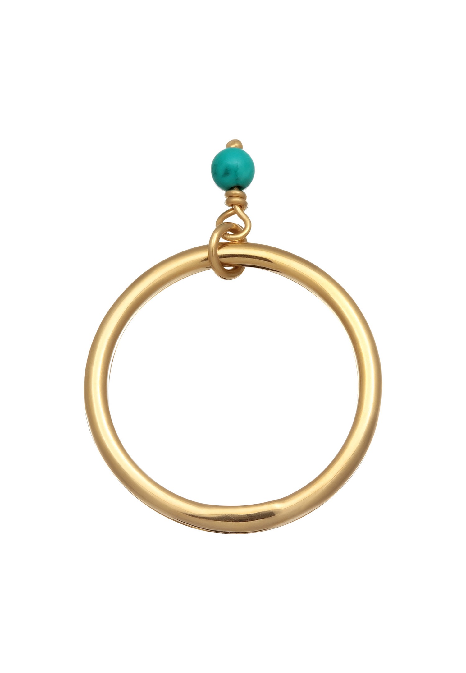 Elli Femmes Pile Pendentif Perle avec Howlite turquoise en Argent Sterling 925 Plaqué Or