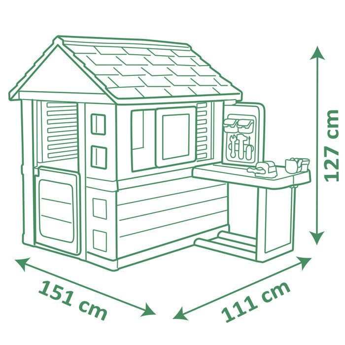 Smoby Life - Nature House + Workshop - Made in France - Recycled Materials - 39 Accessories - Ages 2+