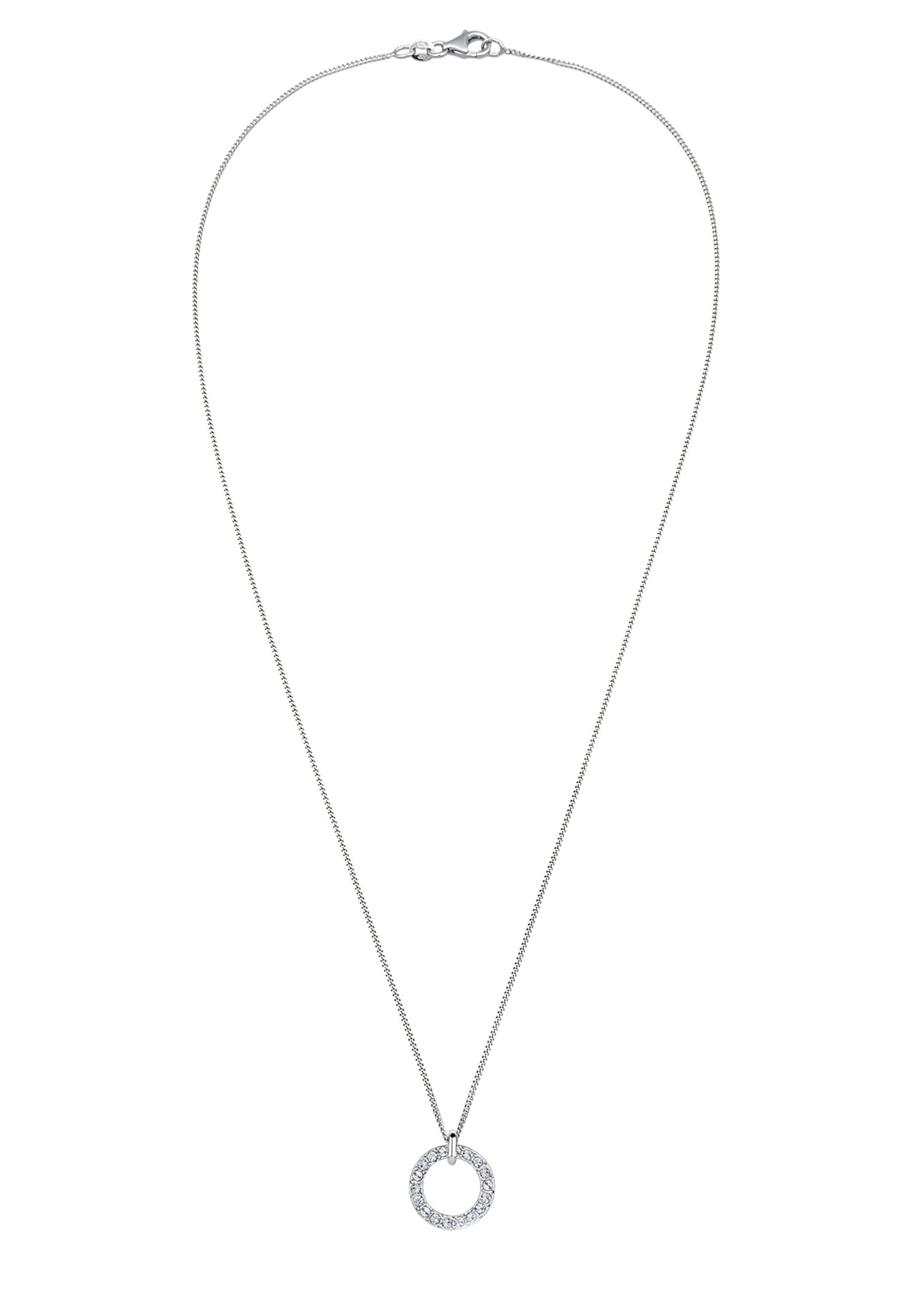 Elli Femmes Pendentif Géo Cercle avec cristaux en argent sterling 925