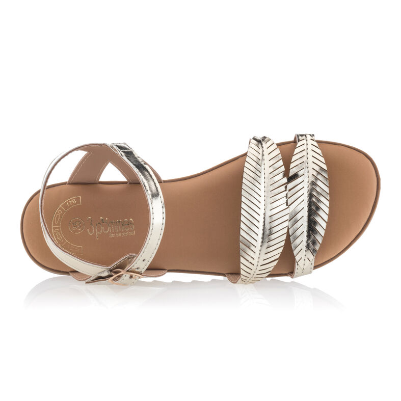 Sandalias amarillas para niña / Zapatos de punta abierta