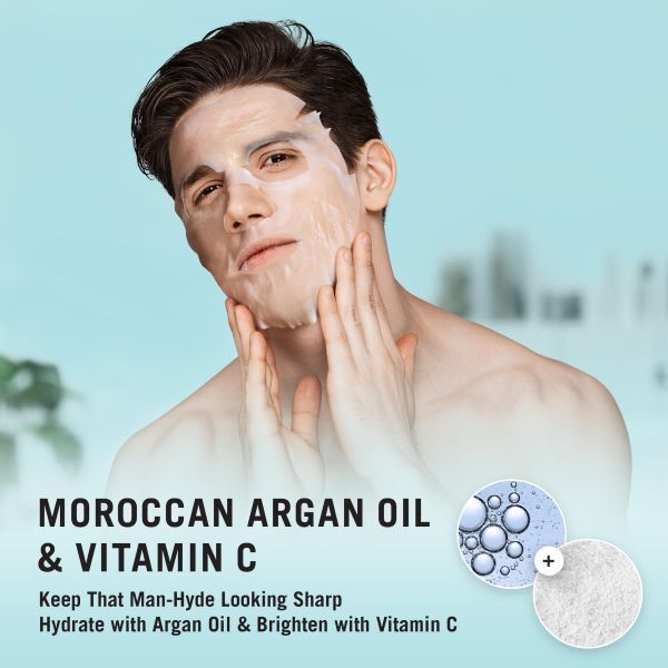 Fuss Free Naturals Hydraterend Gezichtsmasker voor Mannen, Gladgeschoren