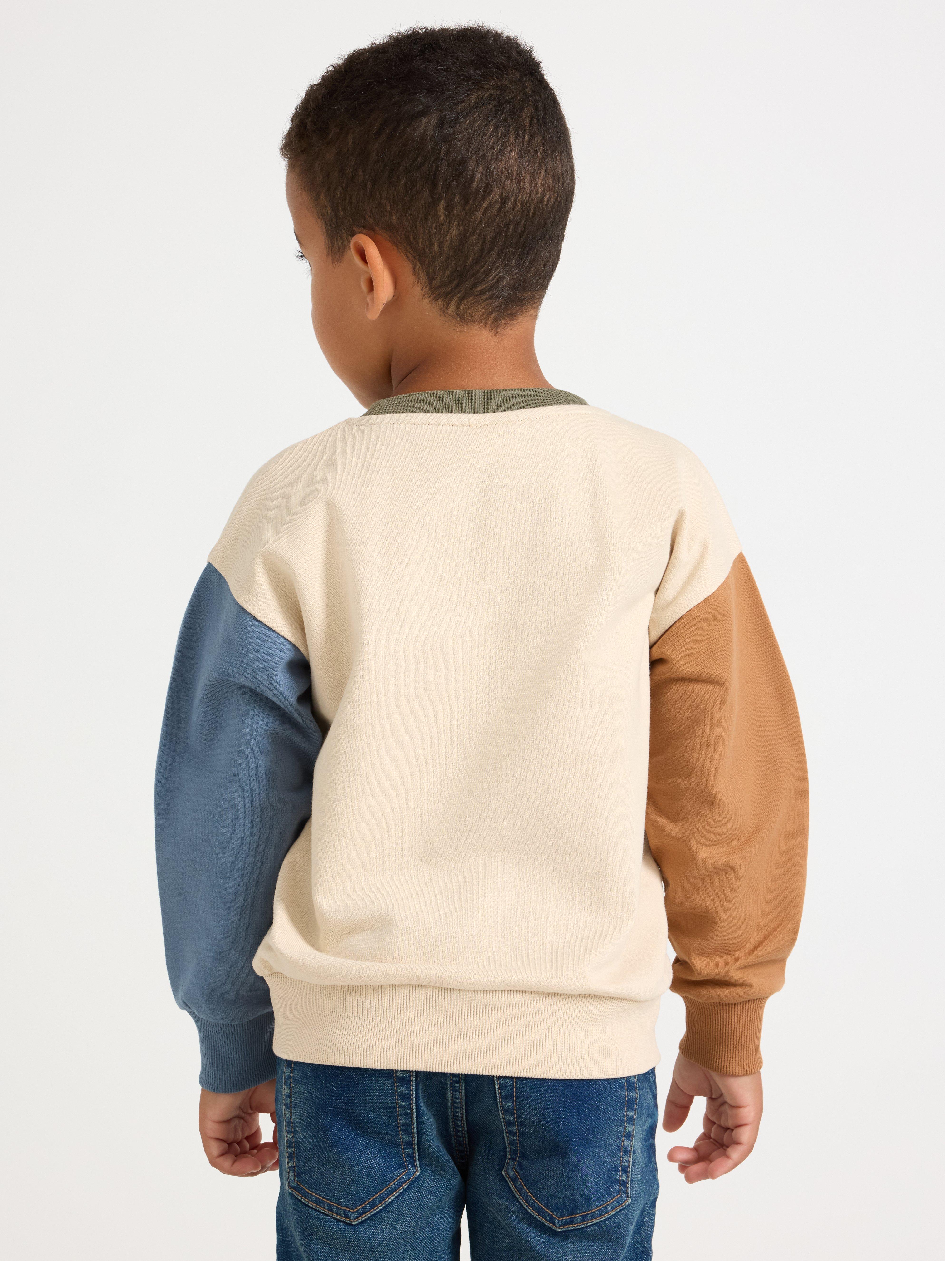 Sweatshirt med borstad insida Light Beige
