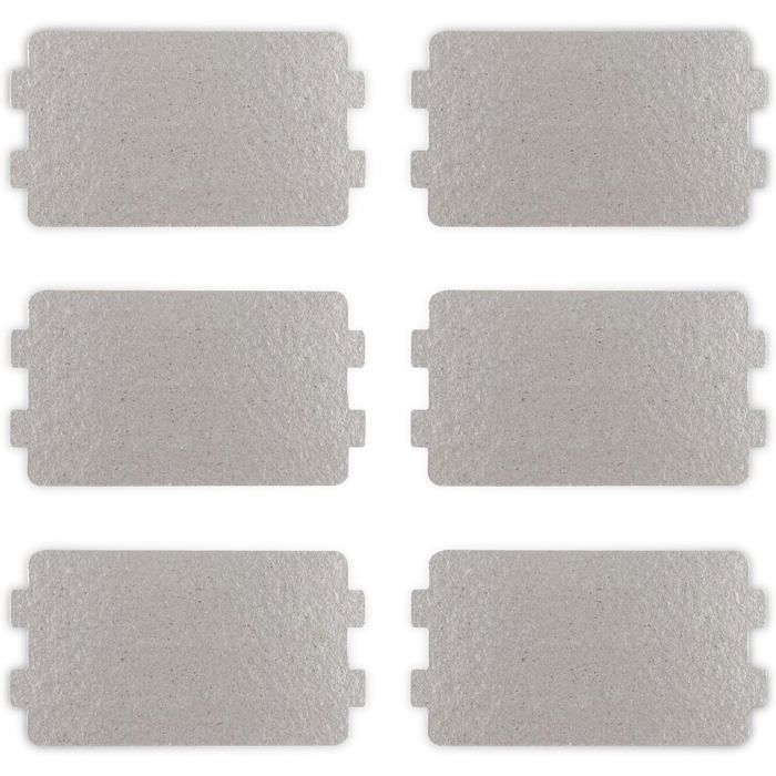 Placa de mica universal para microondas de 6,4 x 11,7 cm, juego de 6 piezas, cubierta de guía de ondas de repuesto