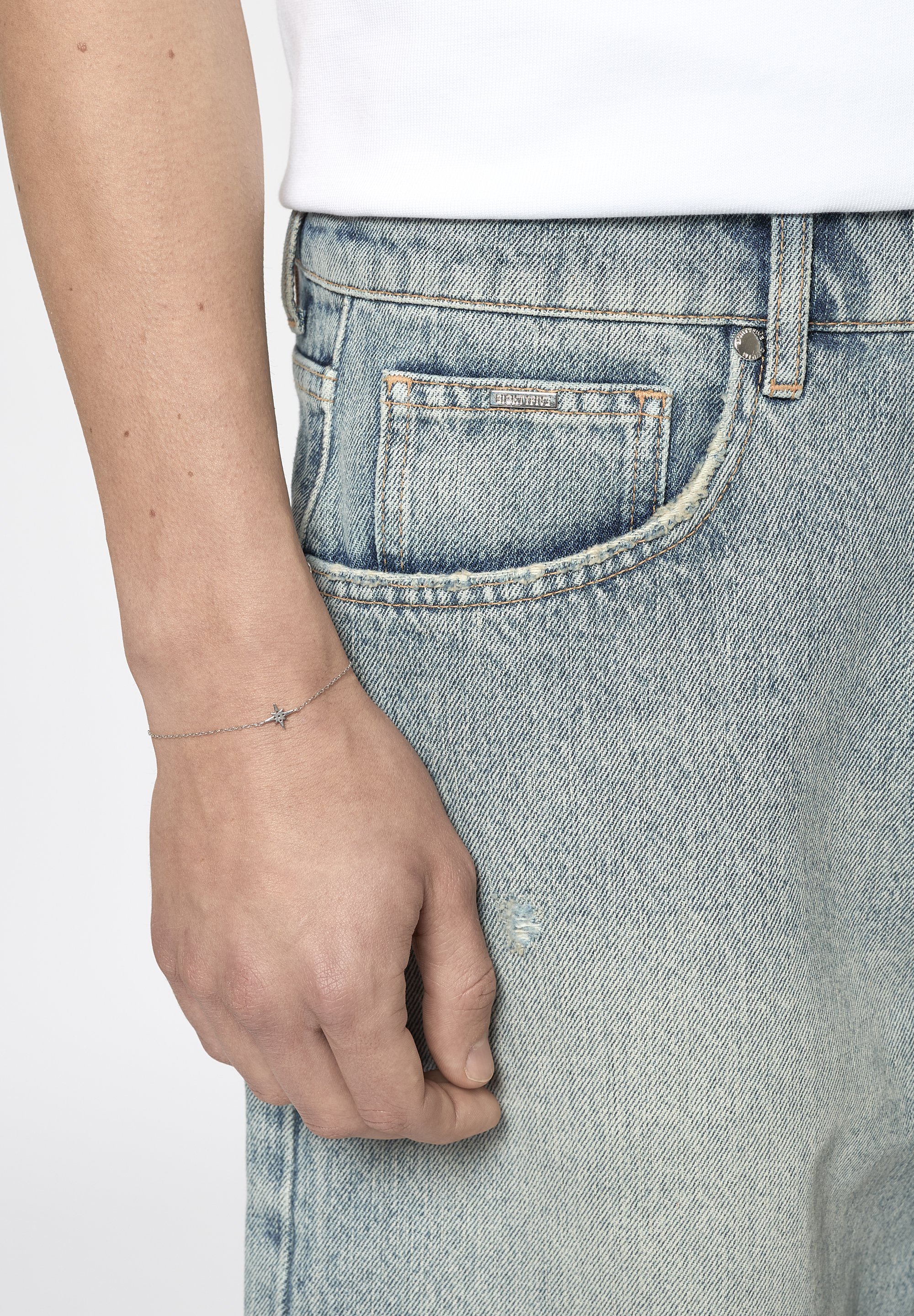 OTTANTACINQUE CUT OFF BAGGY - Pantaloncini di jeans - blu tempesta di sabbia