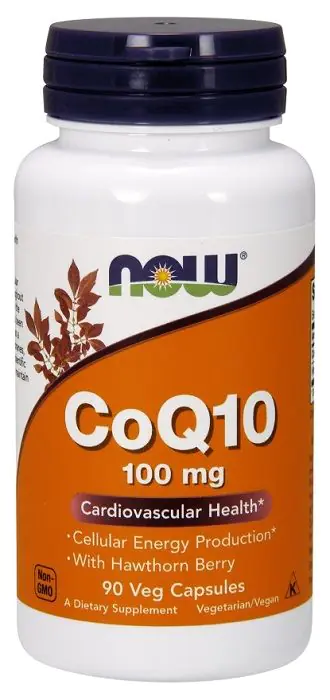 Now Foods CoQ10 With Hawthorn Berry 100 mg, Suplement diety z koenzymem Q10 i głogiem, Kapsułki