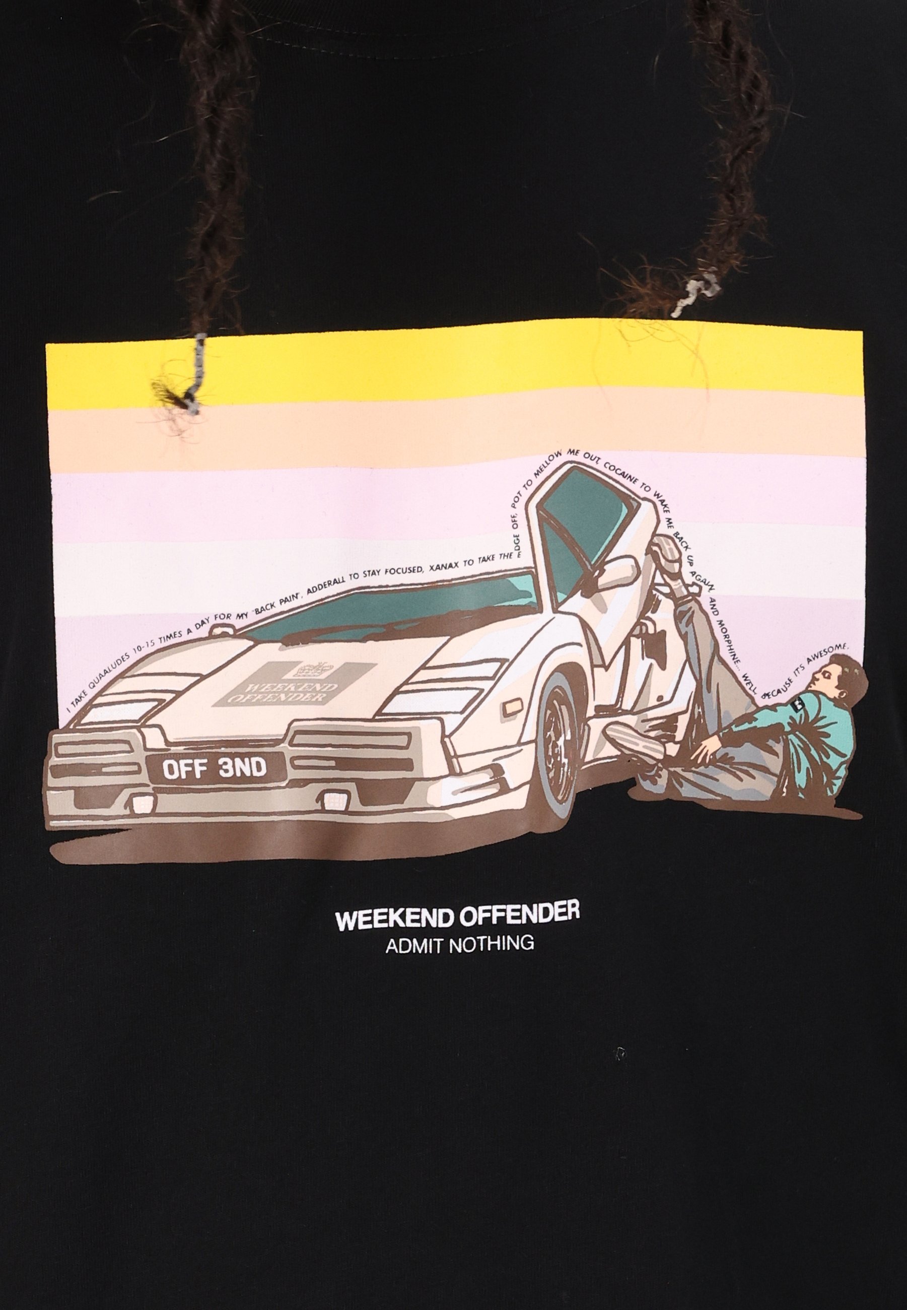 T-shirt imprimé QUAALUDES « Offensant du week-end » - noir