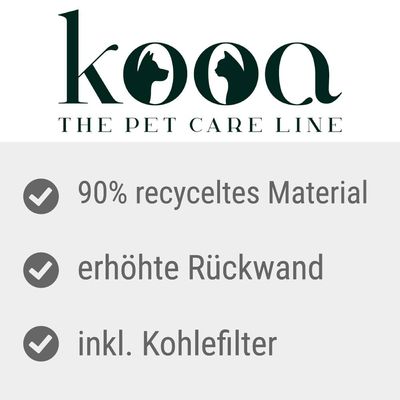 Litiera pentru pisici acoperită Kooa - 90% plastic reciclat
