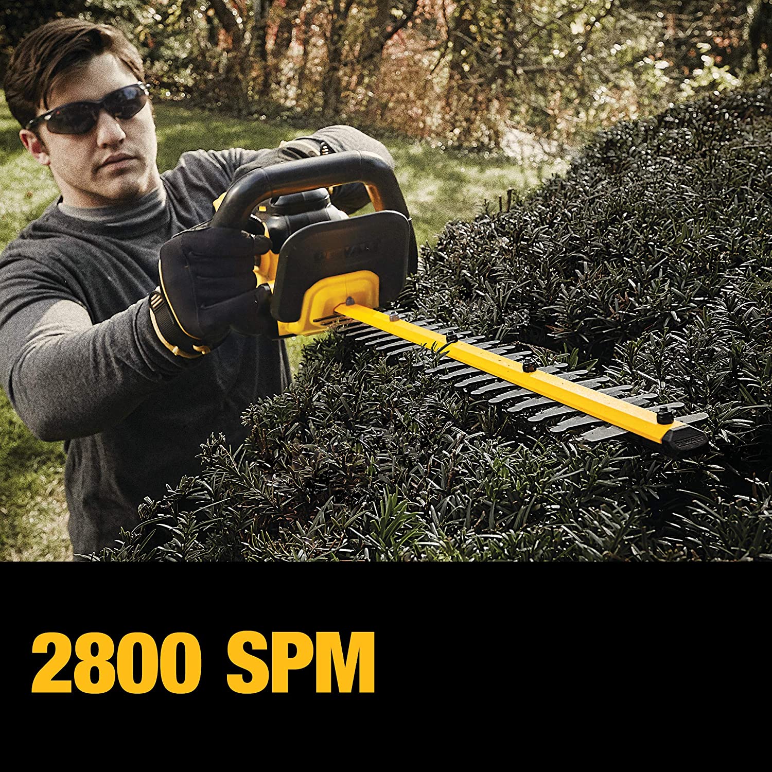 Cortador de cerca viva sem fio DEWALT 20V MAX, 5,0AH, 22 polegadas (DCHT820P1)