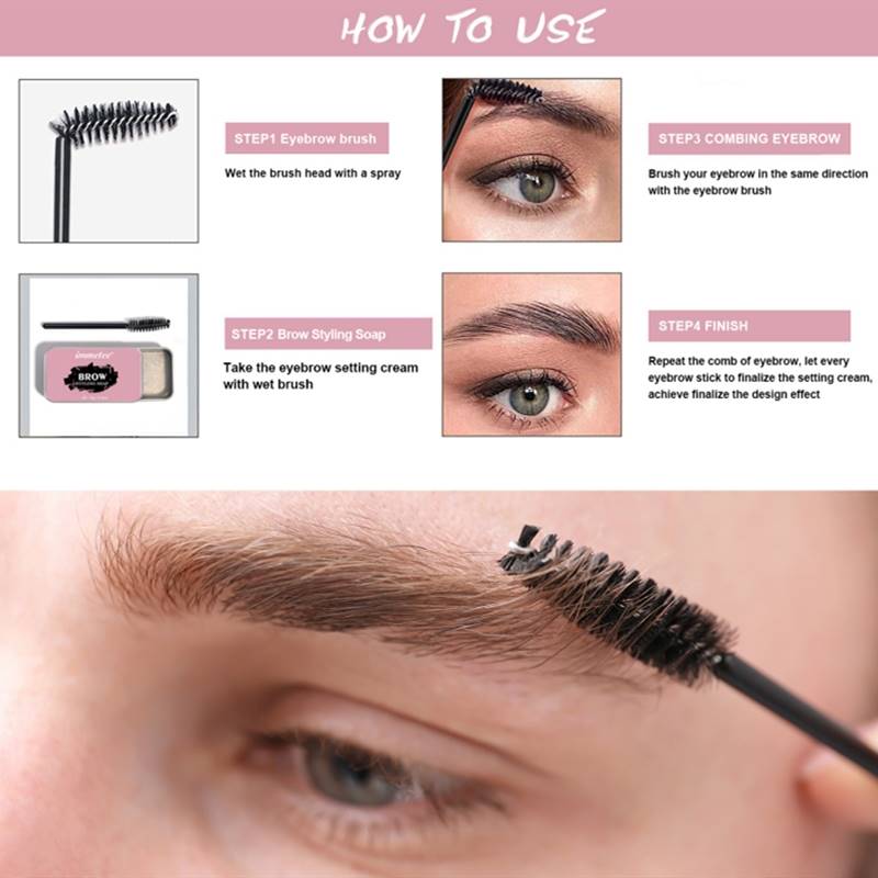 Jabón y Cera para Cejas: Efecto Esponjoso y Emplumado, Gel Moldeador para un Efecto Lifting y Cejas 