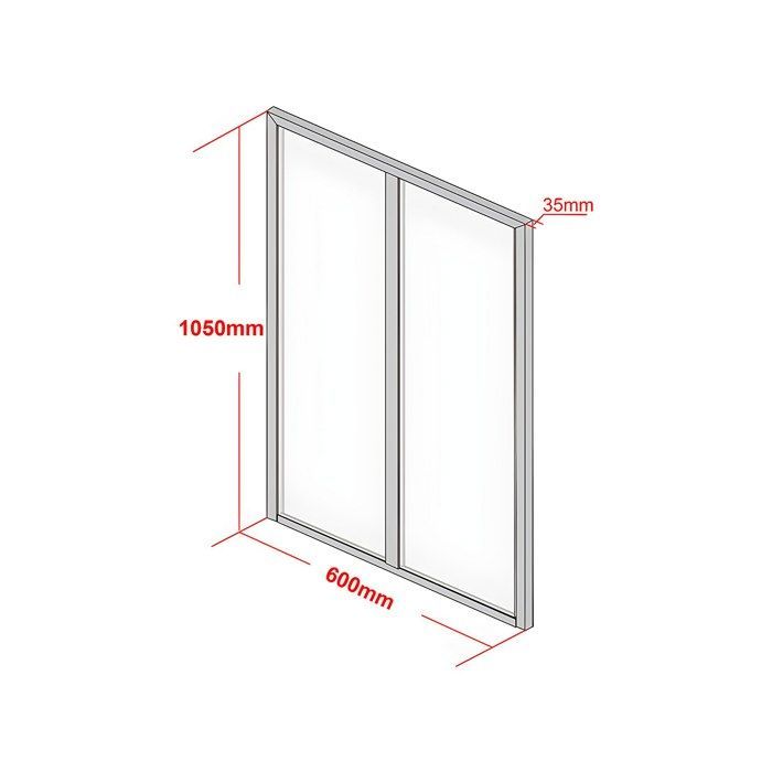 Techo de cristal de aluminio con recubrimiento en polvo estilo taller - 60x105 cm - Blanco - BAYVIEW