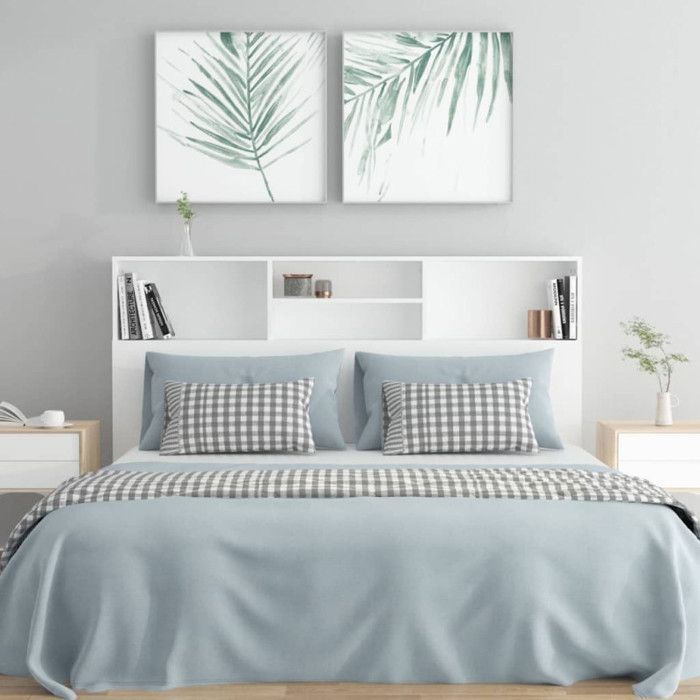 cabecero blanco vidaXL para armario, 160x19x103,5 cm, 811871