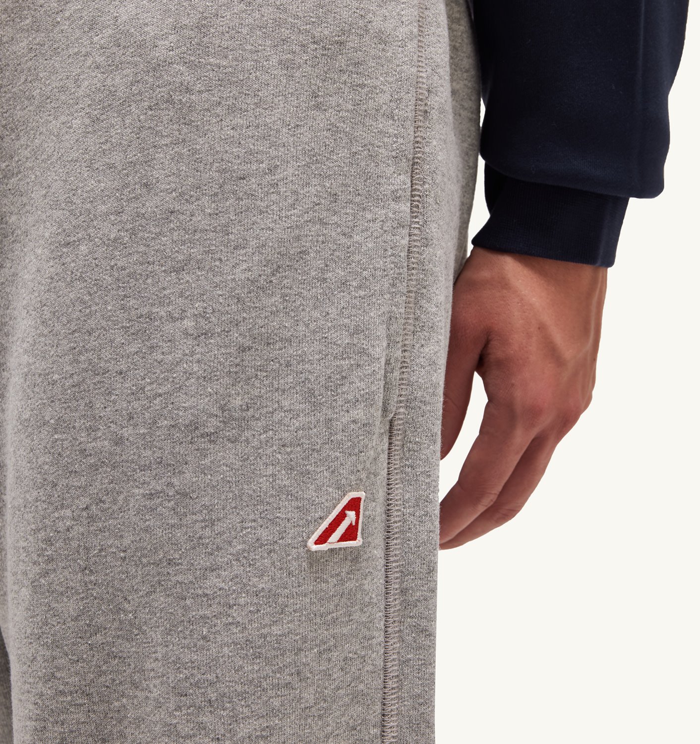 Pantaloni jogging relaxați din jerseu de bumbac gri