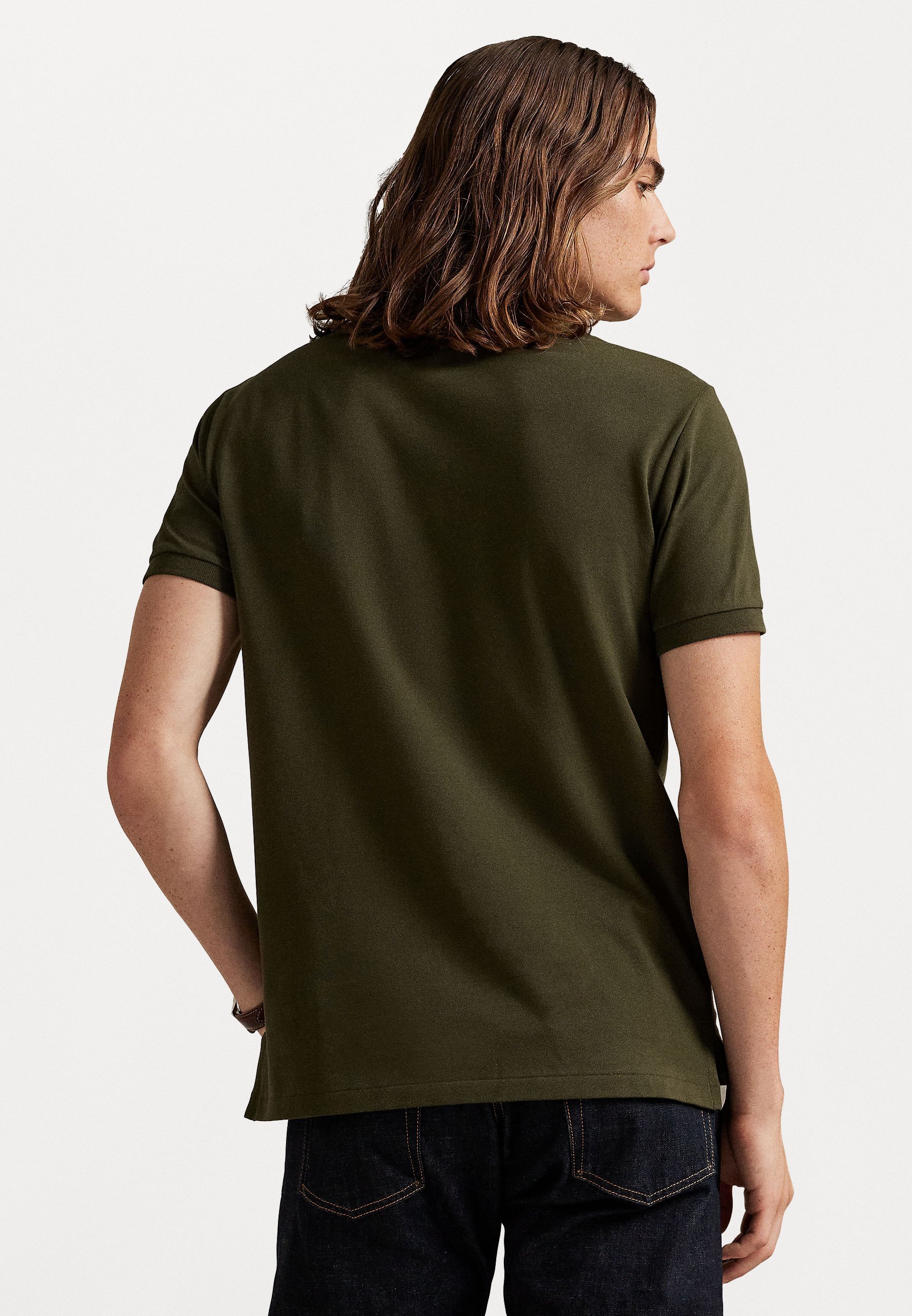 Polo Ralph Lauren CUSTOM SLIM FIT STRETCH MESH POLO - Polo - coloris olive