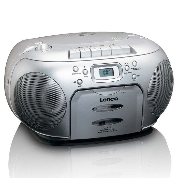 Lenco SCD-420SI - Lecteur CD/radio FM stéréo portable - Argent