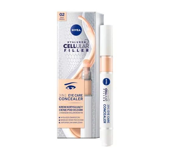 NIVEA Hyaluron Cellular Filler krem pod oczy korygujący cienie 3w1 02 Medium 4 ml