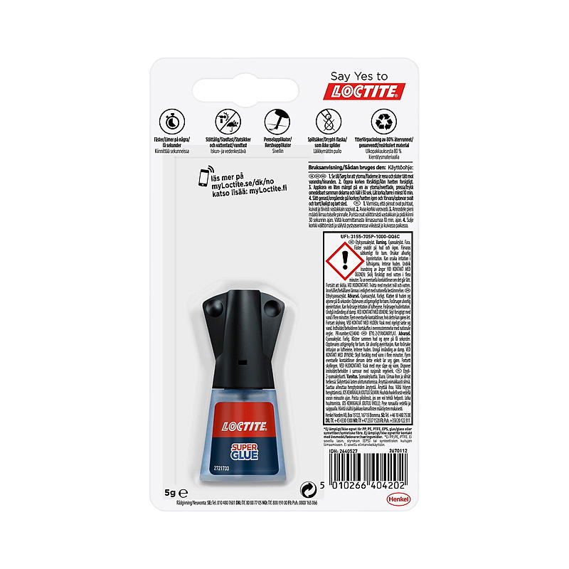 Loctite Superlijm 3 g, kwast, Loctite