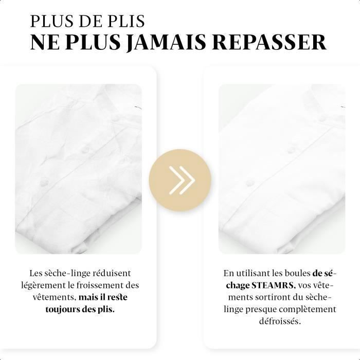 STEAMRS - 6 bolas para secadora - 100 % lana de oveja - Reduce el tiempo de secado - Ropa más suave y sin arrugas