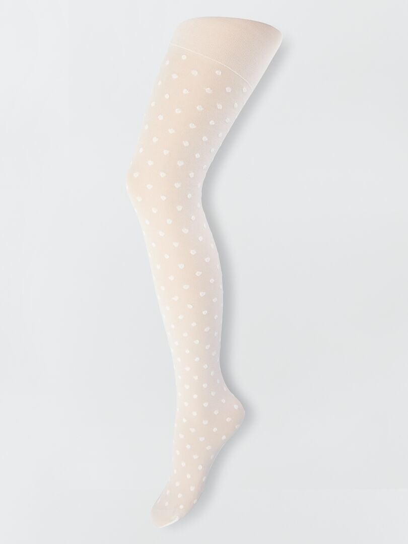Set di 2 collant maglia fantasia - BIANCO