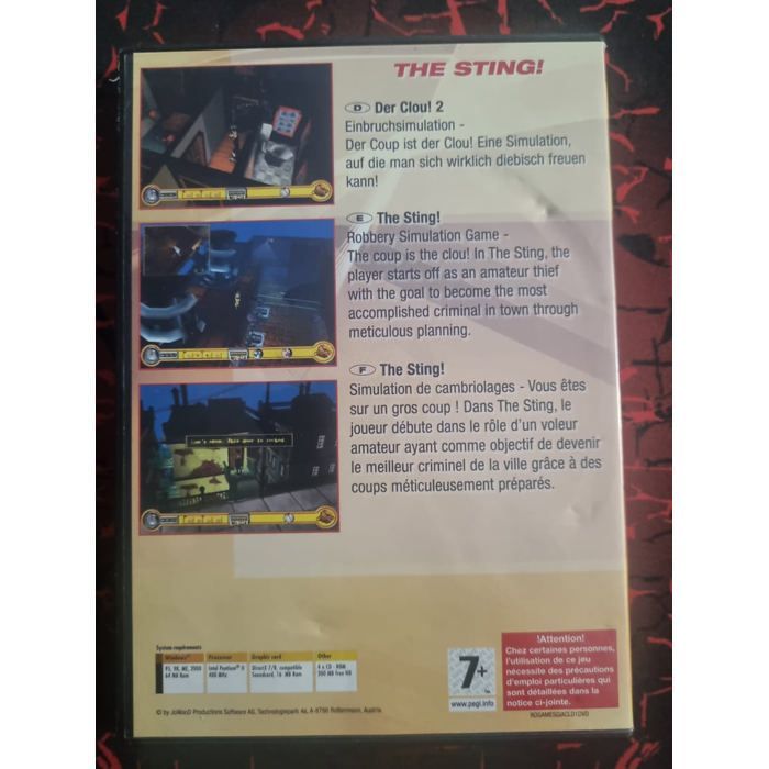 The Sting! + Der Clou! 2 – Jeu PC CD-ROM – Simulation / Cambriolage