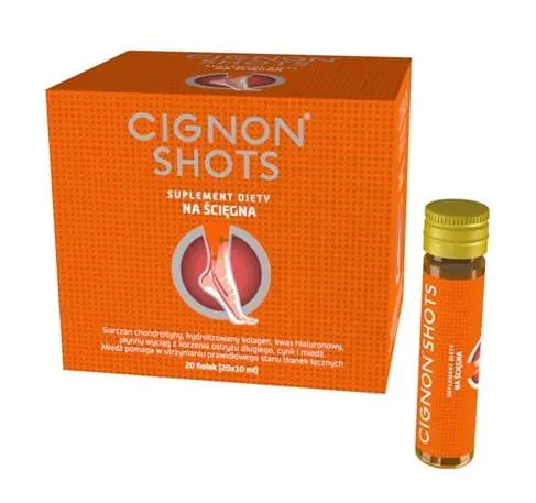 Cignon Shots, Suplement diety na ścięgna, Fiolki z płynem doustnym