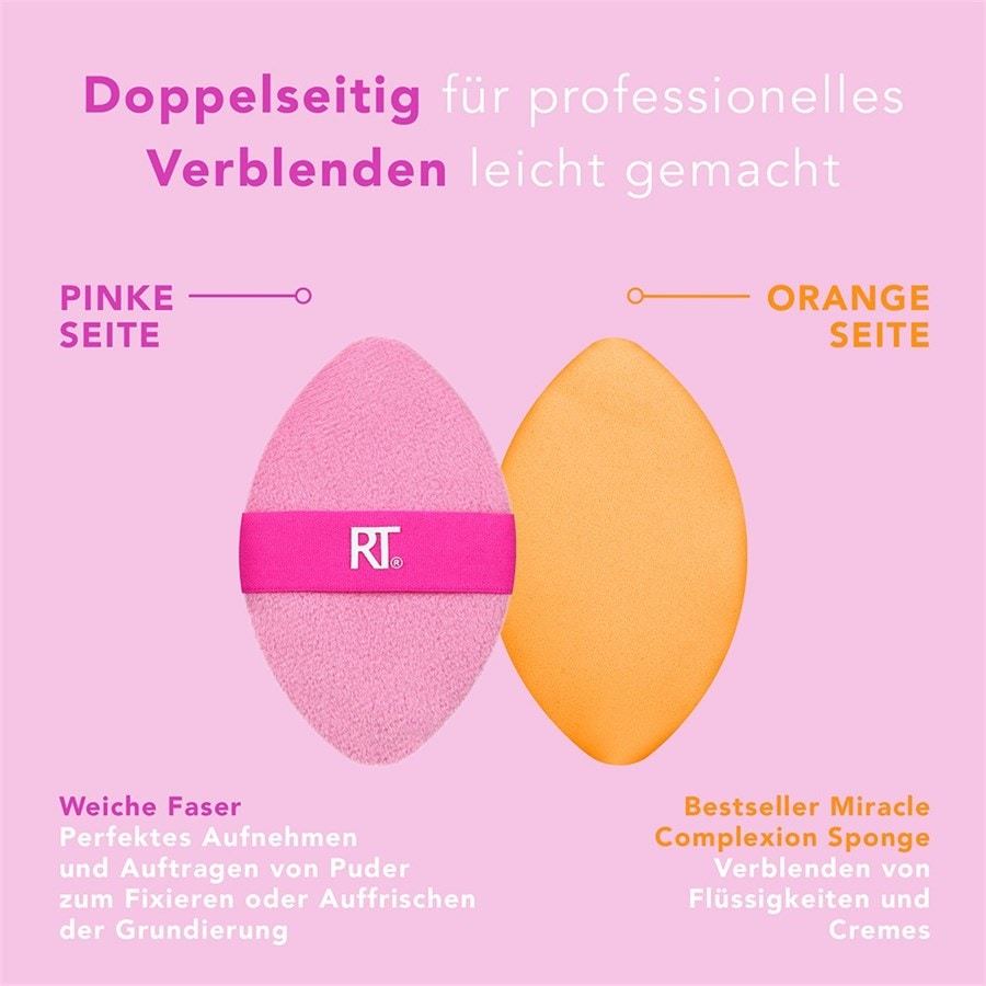 „Real Techniques“ makiažo kempinėlė „Miracle 2-in-1 Powder Puff Duo“, 2 vnt. pakuotėje – 2 kempinėlės
