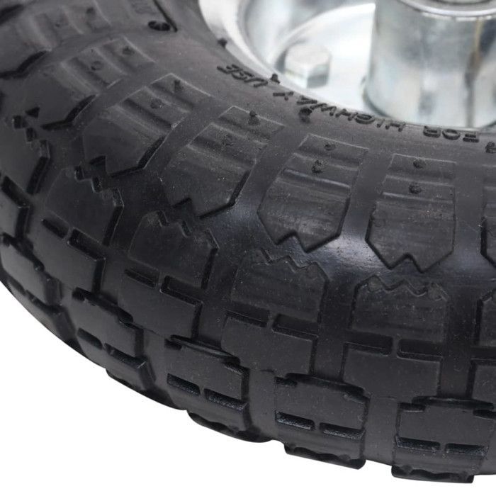 Rueda para carretilla - vidaXL - Paquete de 2 - Caucho - 260 x 83 mm - Antipinchazos