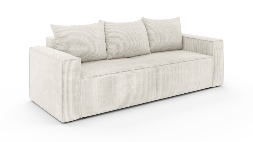 Wygodna kanapa z funkcją spania CORI kremowa sofa rozkładana do salonu