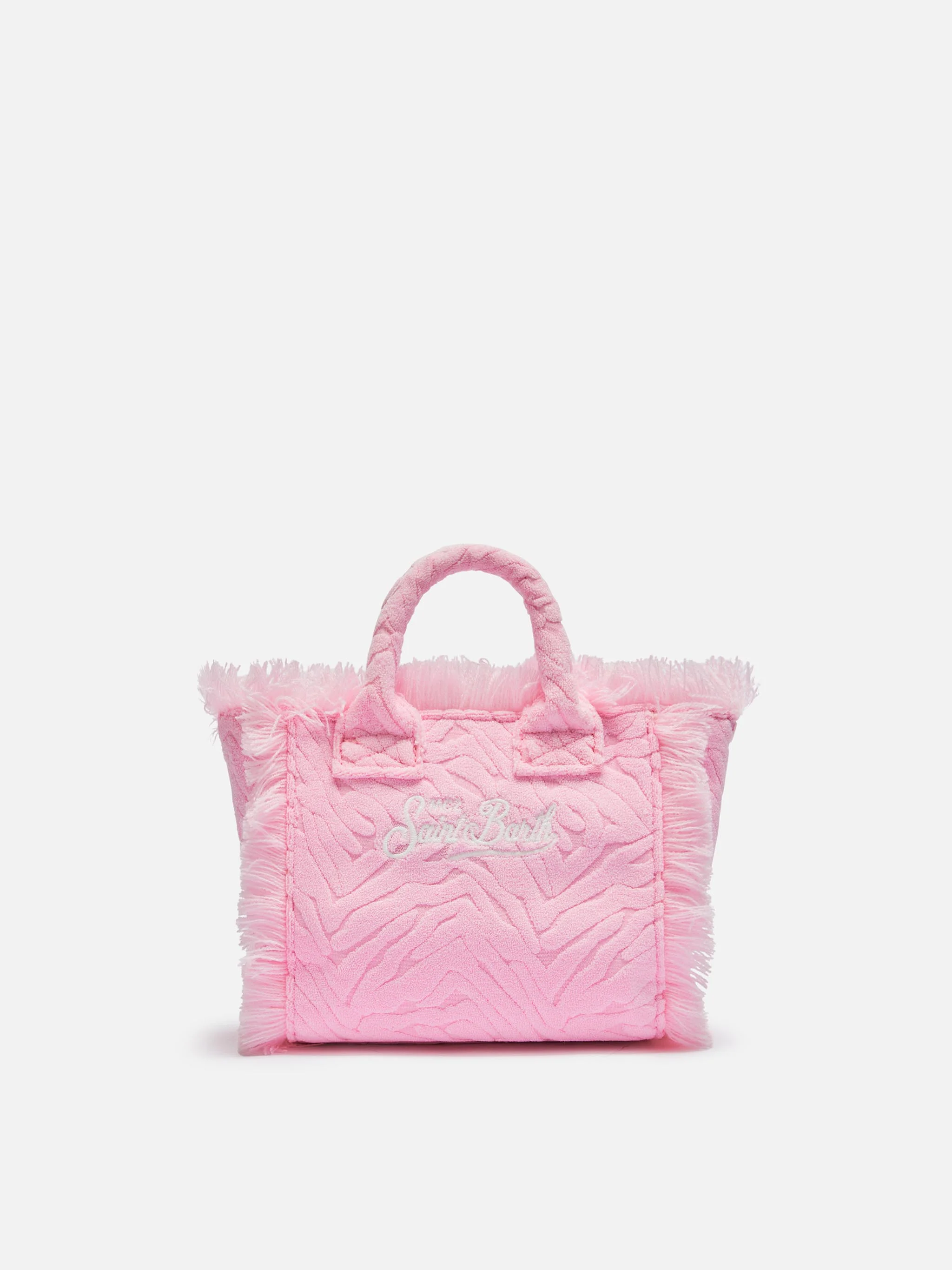 Mini Vanity Sponge Bag med stampa zebrata rosa i rilievo
