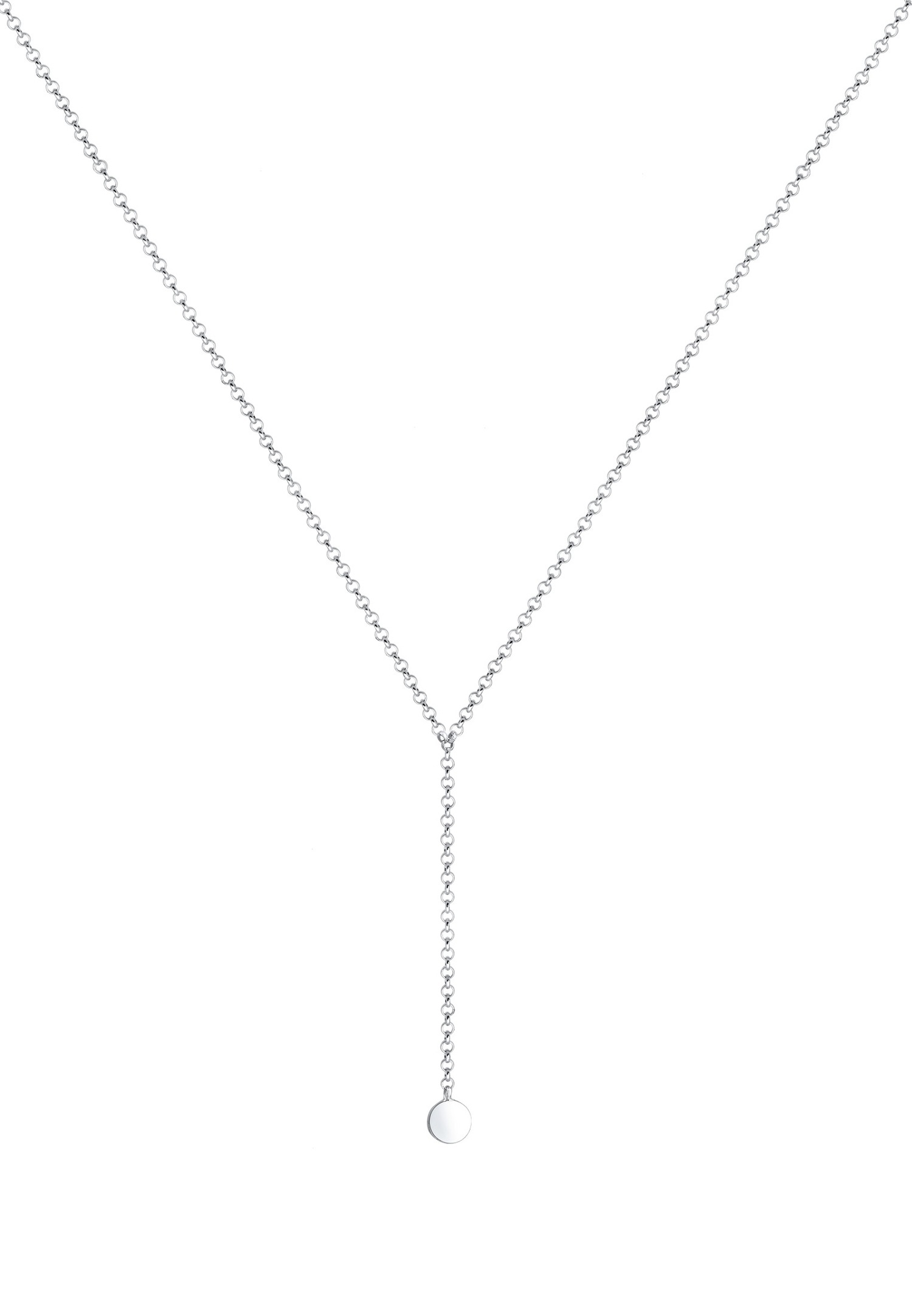 Elli Femmes Choker Chaîne en Y Plaquette Géo Argent Sterling 925