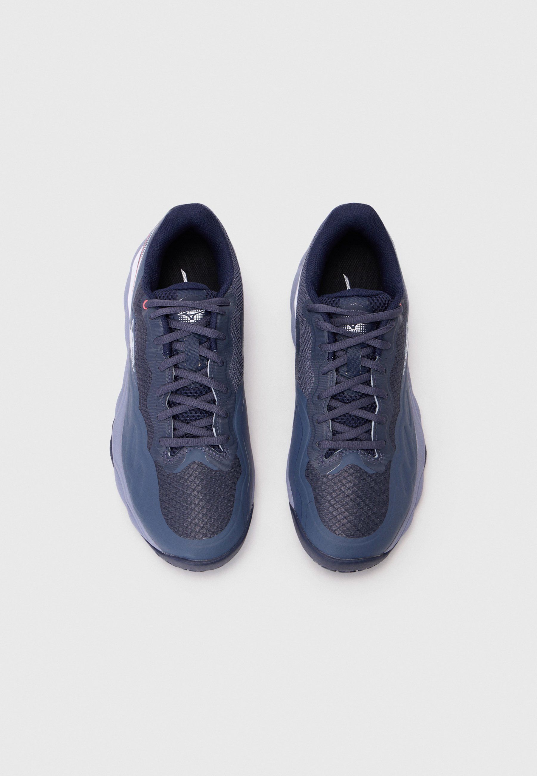 Mizuno WAVE ENFORCE COURT CLAY - Scarpe da tennis per campi in terra battuta - grigio odyssey/bianco/blu baritono
