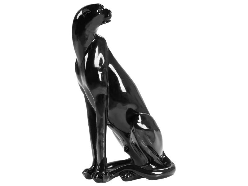 Figurka ozdobna żywica jaguar czarna
