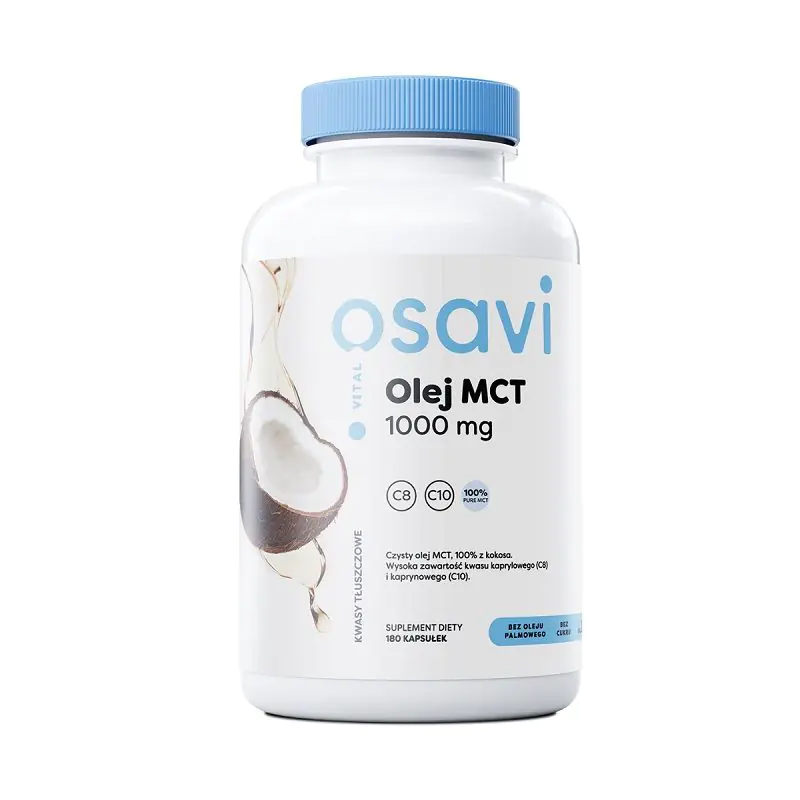 Osavi Olej MCT 1000 mg, Olej z kokosa, Kapsułki