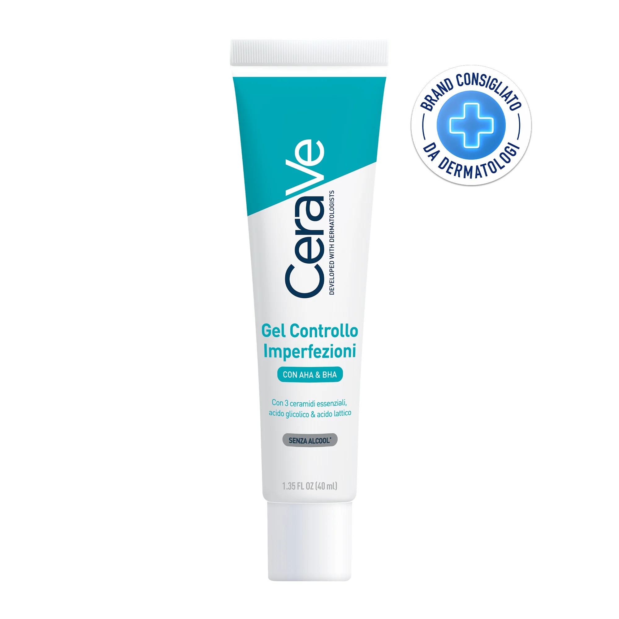 CERAVE Cerave Acne AHA BHA Serum Gel 40 ml voor het bestrijden van huidonvolkomenheden.