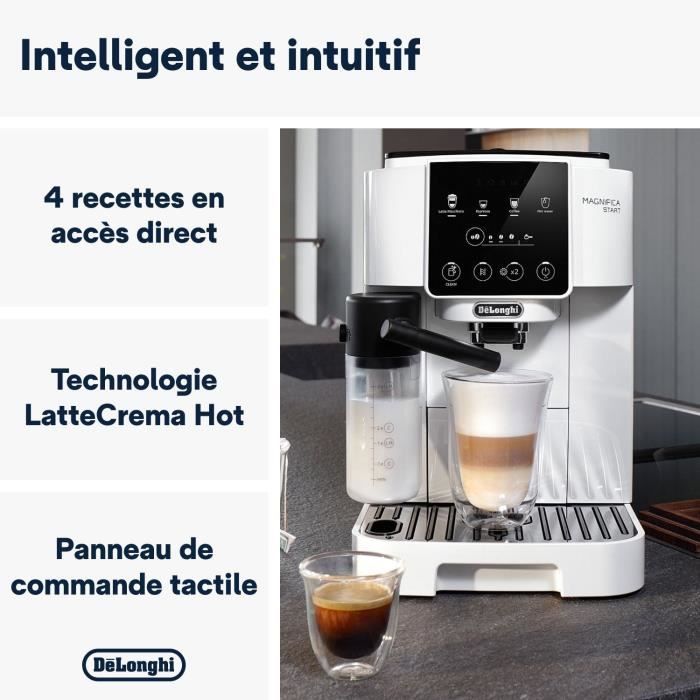De'Longhi Magnifica Start espresso machine with grinder - ECAM220.61.W - 4 recipes - White stainless steel