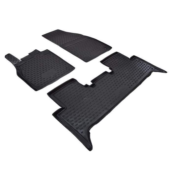 3D-Gummifußmatten – J&J AUTOMOTIVE – Renault Scenic 2009–2016 – Schwarz – Passgenau – Rutschfest